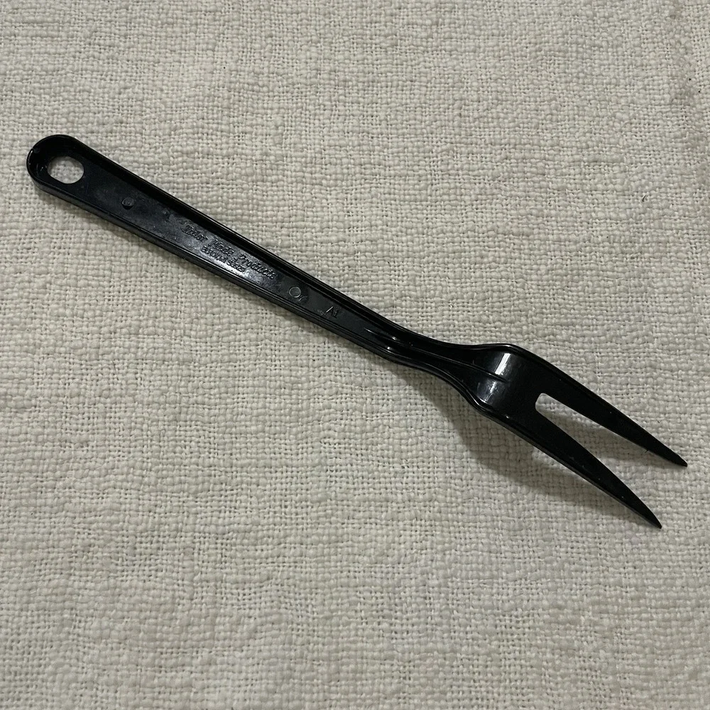 Vintage Tailor Made Products Black Nylon Plastic Cooking Fork 11.5